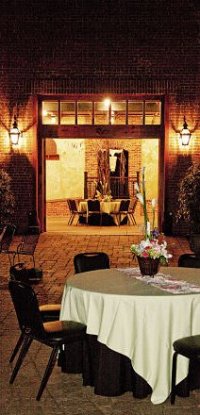 courtyard at night