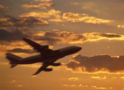 Airplane in sky