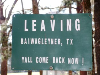 leaving baiwalgeyner, tx