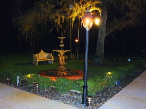 courtyard at night