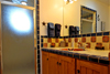 Cowboy mexican tiled sink and steam shower