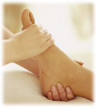 foot reflexology massage hand massaging foot