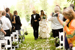 bride and father walking down the isle