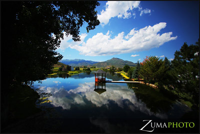 Johnson Mill lake and gazebo