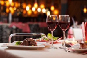 dinner with red wine