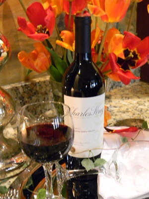 Glass and bottle of wine