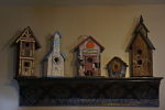 Small Birdhouses on Shelf