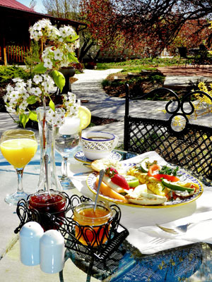 Delicious outdoor breakfast