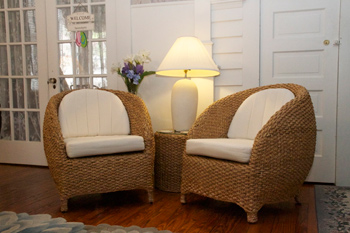 Wicker chairs at Serendipity NJ B & B