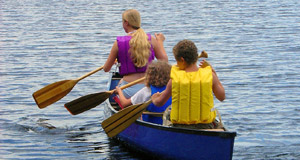 Canoeing on the lake