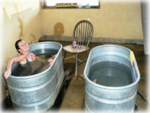 soaking in the tub