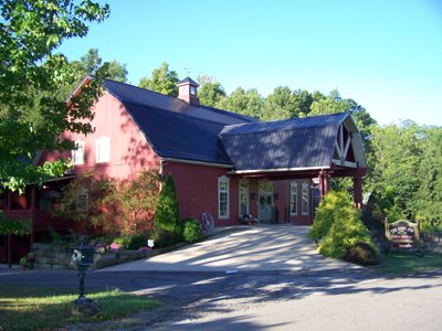 The Barn Inn Barn exterior view in Millersburg, Ohio