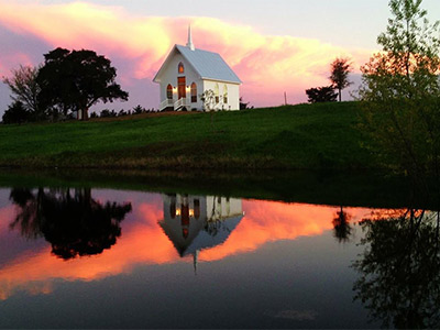 White house on the hill