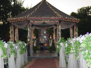 Inn of Many Faces gazebo decorated for wedding