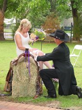 Wedding couple at Inn of Many Faces Bed and Breakfast