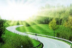 Road wth sunset