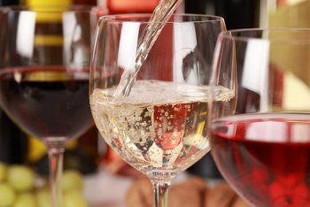 Three wine glasses