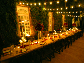 dining table for a party