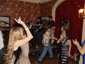 dancing at a party