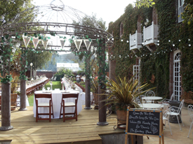 wedding decorations on porch