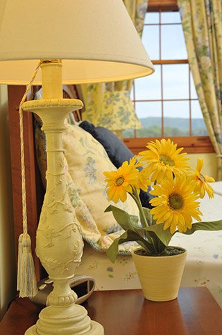 Flowers by bed