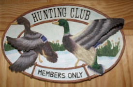 Hunting Club sign