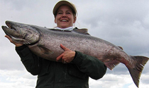Alaska salmon caught in the salt