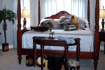 bed and end table