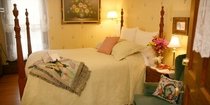 view of the bed from doorway