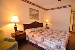 king room at Hearthstone Inn and Suites in Cedarville, Ohio