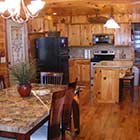 kitchen area in Front Porch Lodge at Hochatown Junction in Broken Bow, OK