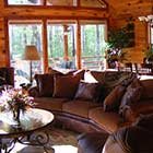 Living area in Fronch Porch Lodge at Hochatown Junction in Broken Bow, OK