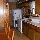 kitchen area in Goldies Getaway Cabin at Hochatown Junction in Broken Bow, OK
