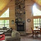 Living area in Sugar Shanti Cabin at Hochatown Junction in Broken Bow, OK