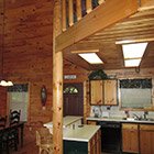Kitchen area in Bear Necessities Cabin at Hochatown Junction in Broken Bow, OK