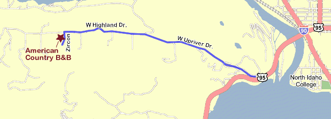 Map directions from the West
