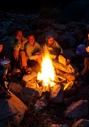 Bonfire in Crestline, California