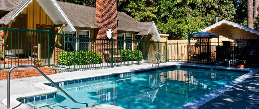 Pool at Arrowhead Tree Top Lodge in Lake Arrowhead, California