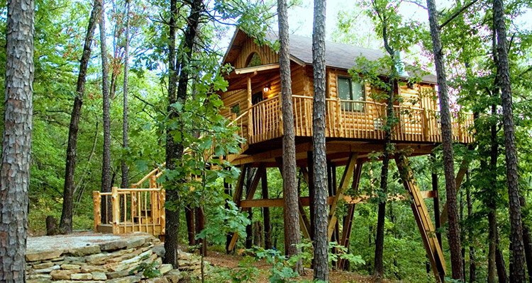 Towering Pines Treehouse  Eureka Springs Treehouse Cabins  Treehouse Cottages